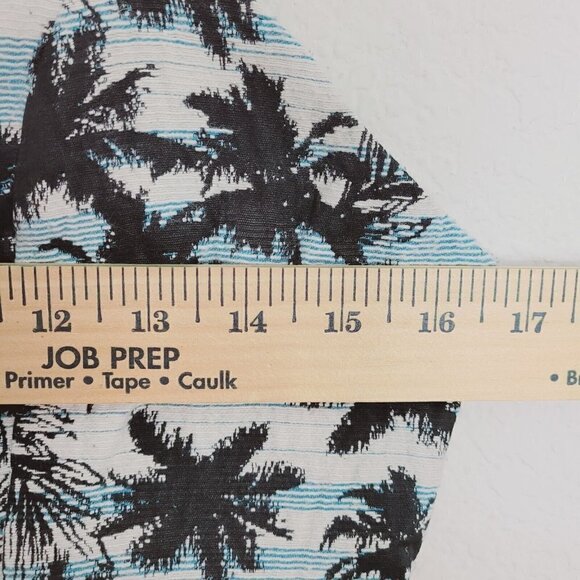 Topshop Sz 8 Jacquard Crop Tank Top Palm Tree Print Black White Blue Zipper Back - Picture 6 of 6